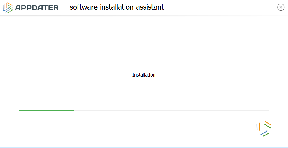 Installation process of software chosen on a site